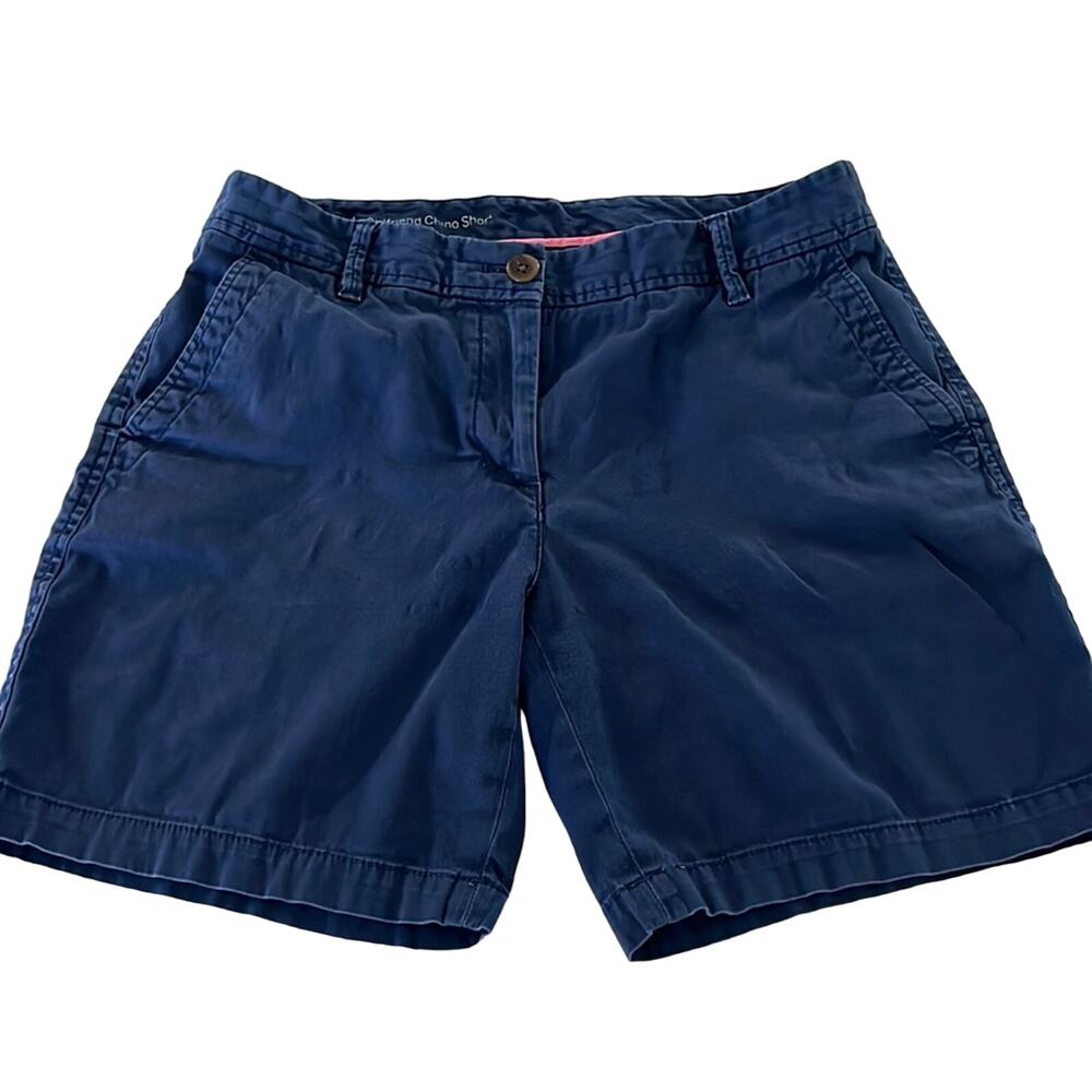 Talbots Girlfriend Chino Shorts - Navy Blue Woman Size 2 Preppy Classic